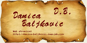 Danica Baljković vizit kartica